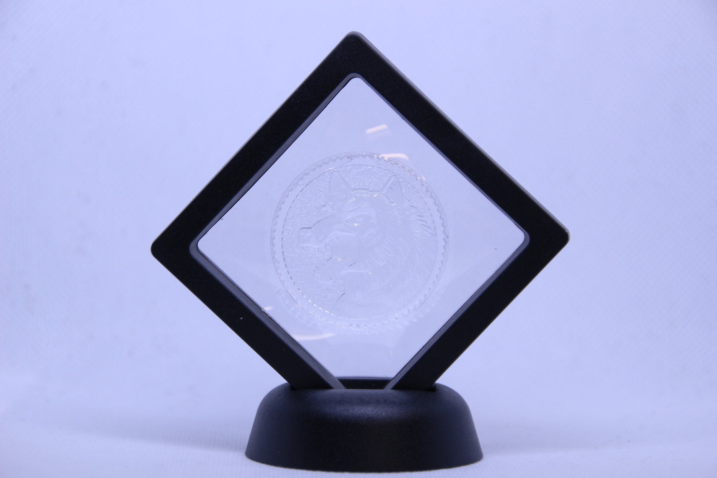 Mighty morphin power rangers Resin cast coin in display case blue ranger Ninja ninjetti wolf mmpr clear