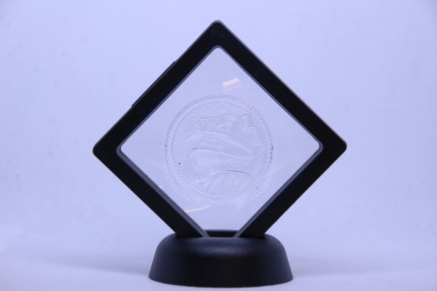 Mighty morphin power rangers Resin cast coin in display case black ranger Ninja ninjetti frog mmpr clear