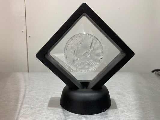 Mighty morphin power rangers Resin cast coin in display case blue ranger Triceratops mmpr