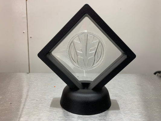 Mighty morphin power rangers Resin cast coin in display case white ranger tigerzord mmpr