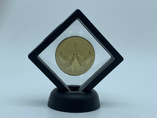 Mighty morphin power rangers Resin cast coin in display case Lord Drakkon mmpr gold