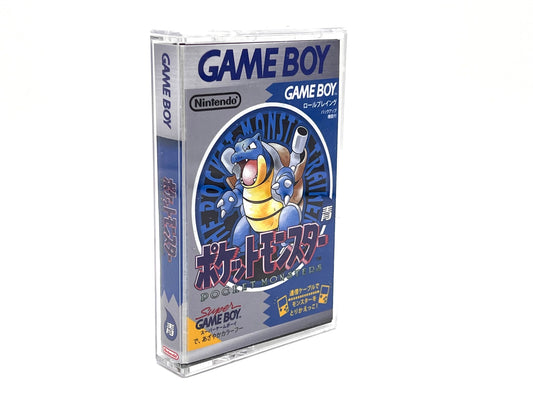 Gameboy game cartridge case Pokemon Blue Japanese Version