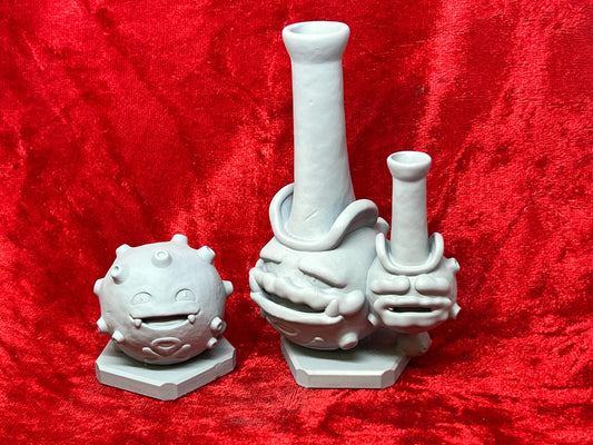 Pokemon #109 Koffing and #110 Galarian Weezing Figures Set Grey TCG Statues