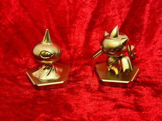 Pokemon #353 Shuppet and #353 Banette Figures Set Gold TCG Statues