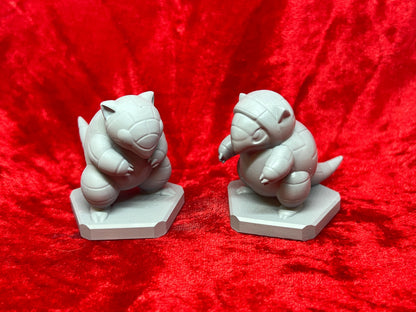 Pokemon #027 Sandshrew and Alolan Sandshrew Set Grey TCG Statues