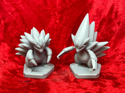 Pokemon #028 Sandslash and Alolan Sandslash Set Grey TCG Statues