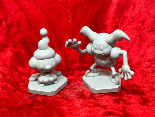 Pokemon #122 Mr Mime and #439 Mime Jr Set Grey TCG Statues