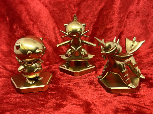 Pokemon #501 Oshawott, #502 Dewott, #503 Samurott Figures Gold TCG Statue Set