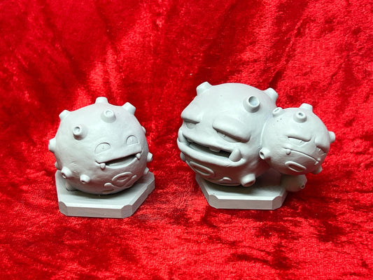 Pokemon #109 Koffing and #110 Weezing Figures Set Grey TCG Statues