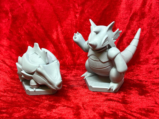 Pokemon #111 Rhyhorn and #112 Rhydon Figures Set Grey TCG Statues