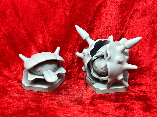 Pokemon #090 Shellder and #091 Cloyster Figures Set Grey TCG Statues