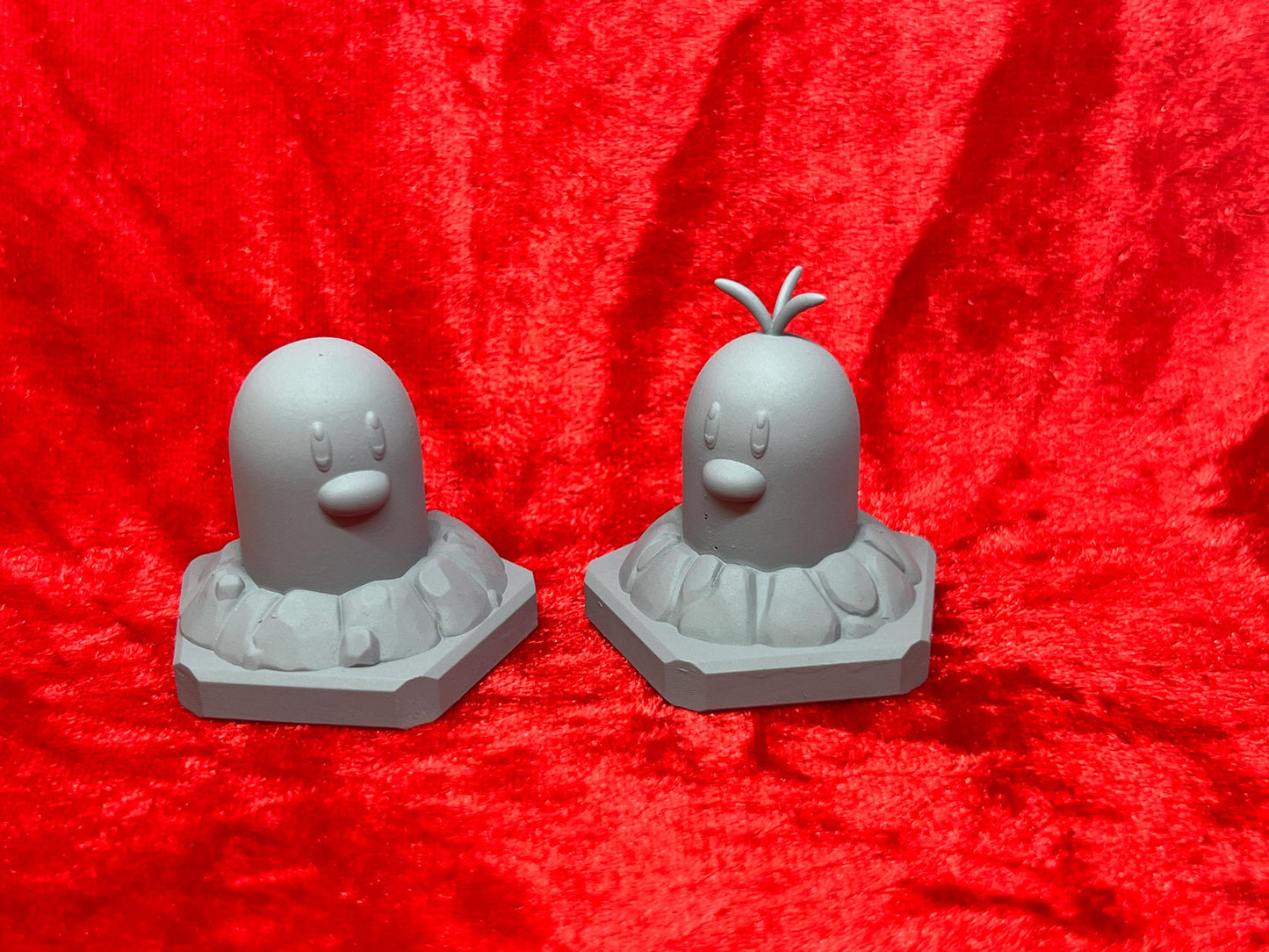 Pokemon #050 Diglett and Alolan Diglett Figures Set Grey TCG Statues